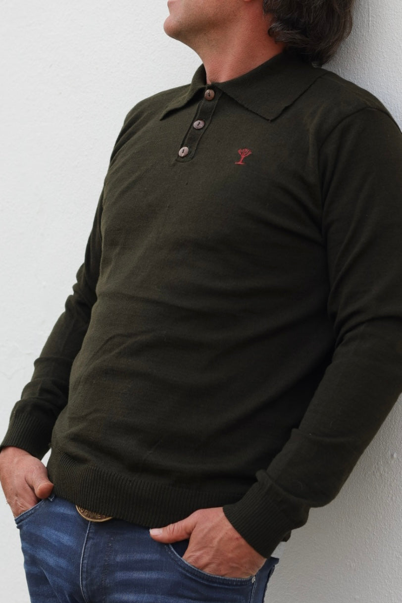 Men's Lightweight Knitted Long Sleeve Golfer
