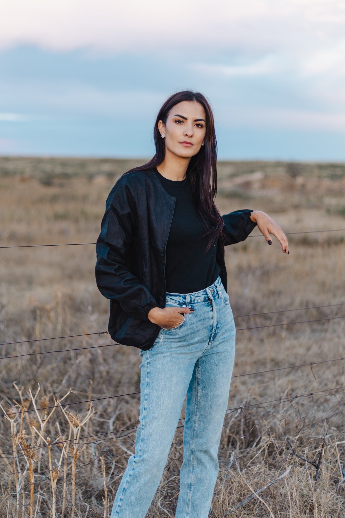 Women's Lanzi Linen Bomber