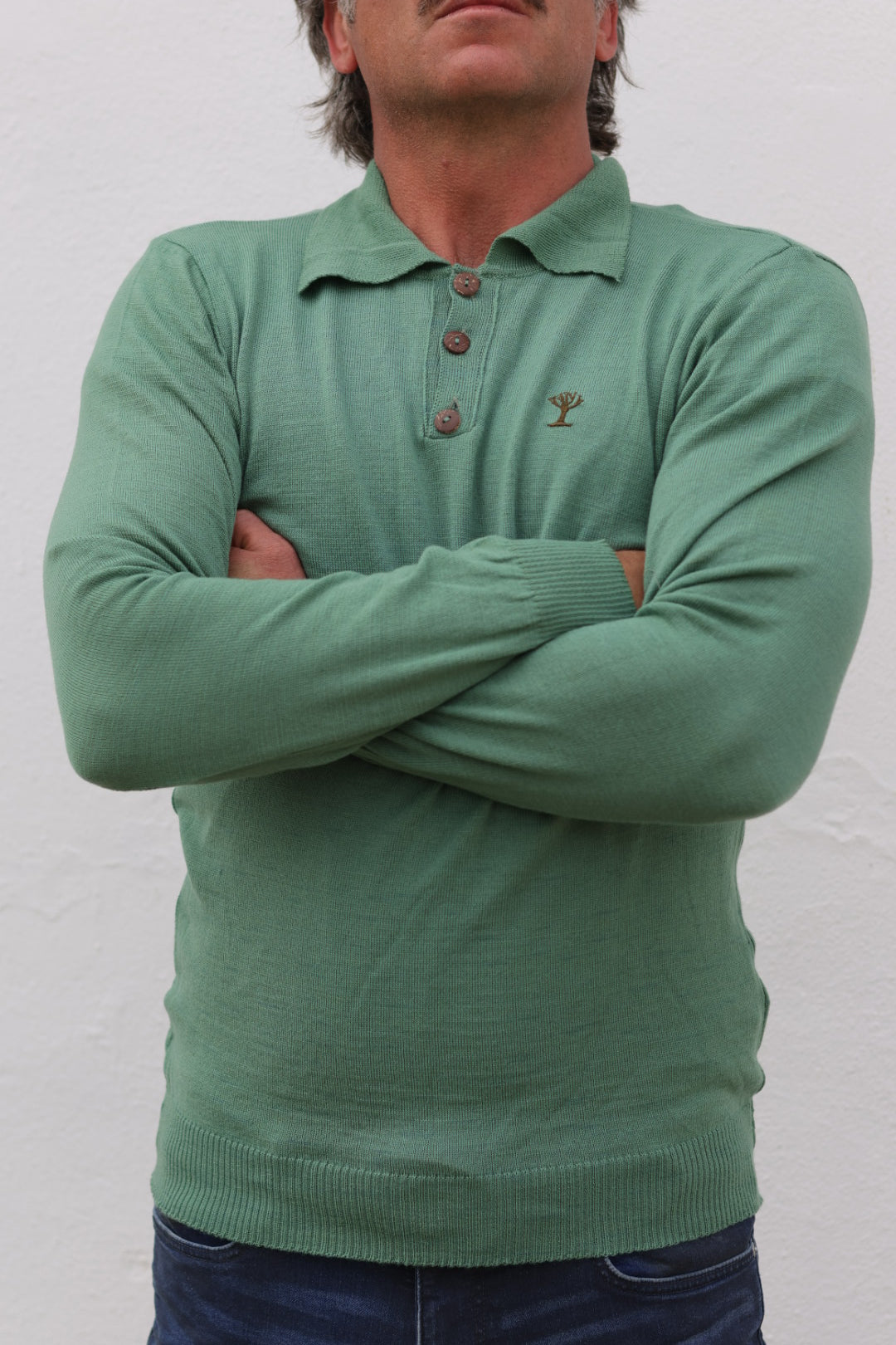 Men's Lightweight Knitted Long Sleeve Golfer