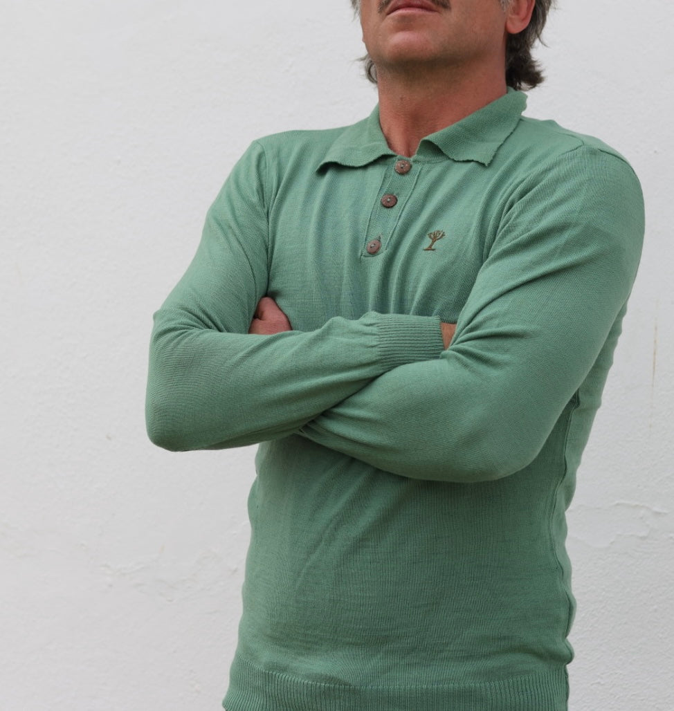 Men's Lightweight Knitted Long Sleeve Golfer