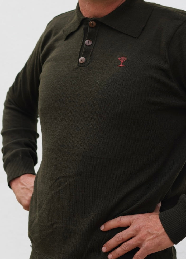 Men's Lightweight Knitted Long Sleeve Golfer