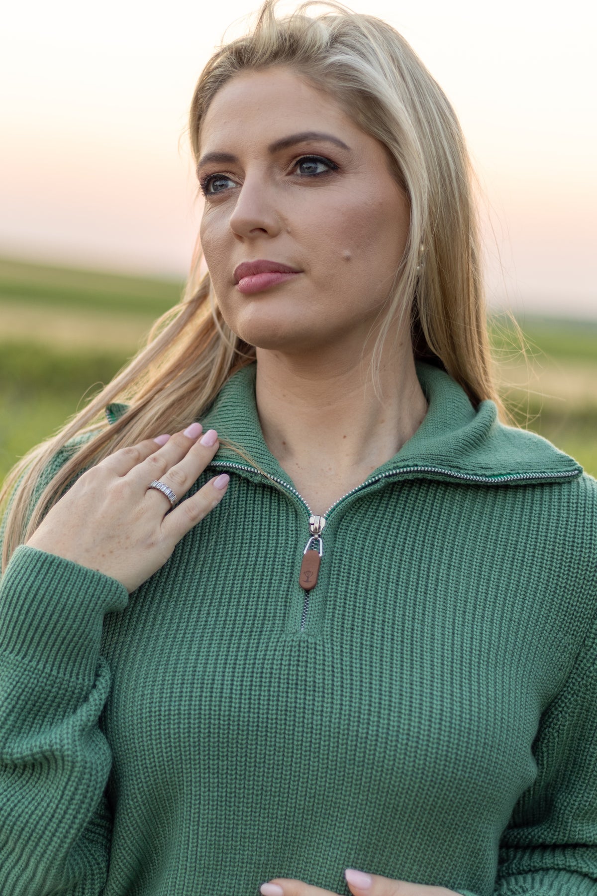 Ladies' 1/4 Zip Collared Jersey