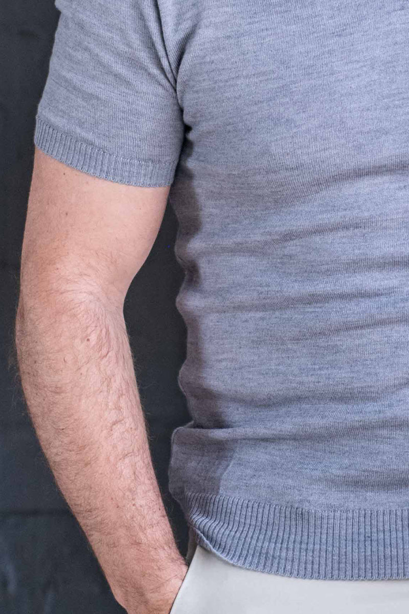 Men's Knitted Crew Neck T-Shirt