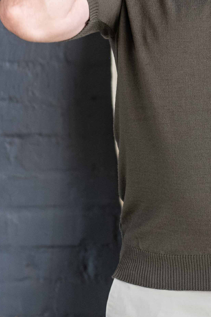 Men's Knitted V Neck T-Shirt