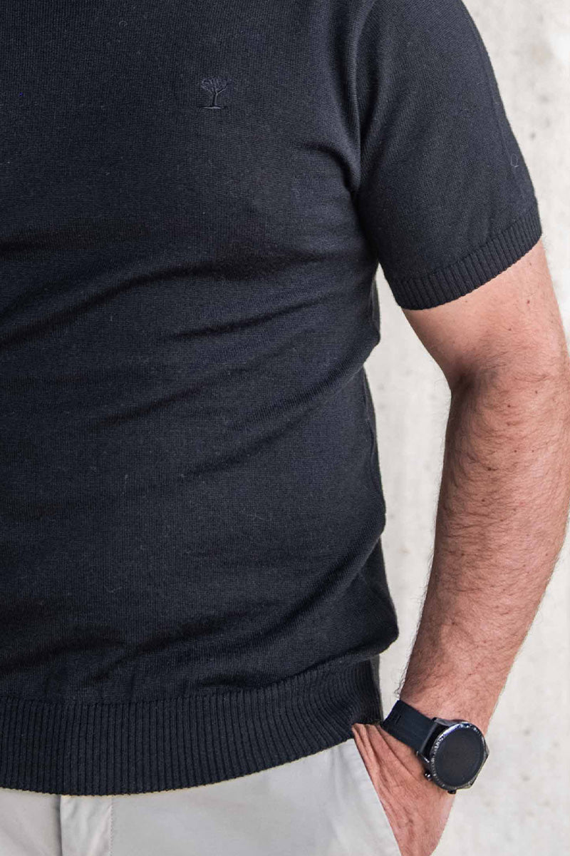 Men's Knitted V Neck T-Shirt