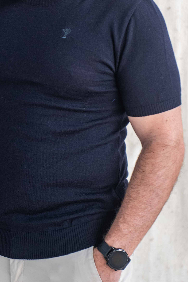 Men's Knitted V Neck T-Shirt